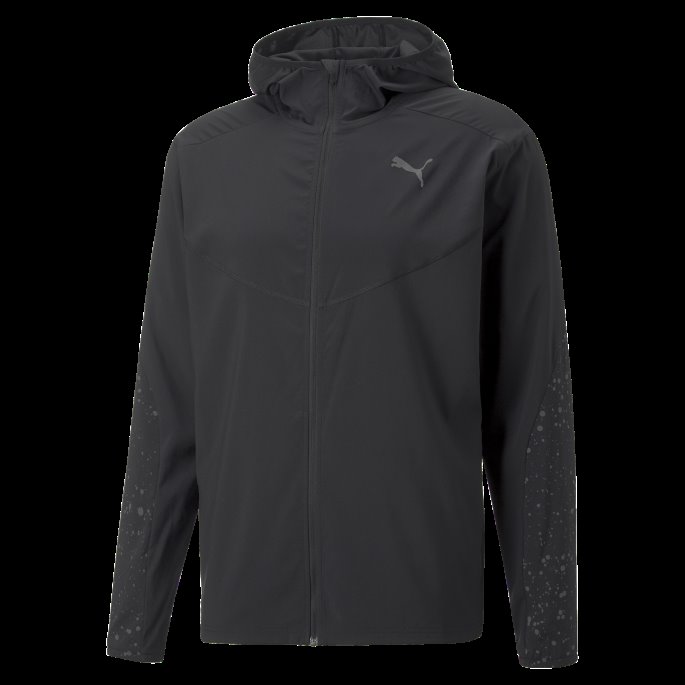 Puma På Tilbud Svart Reflekterende Trykt Vevd Løpejakke Herre