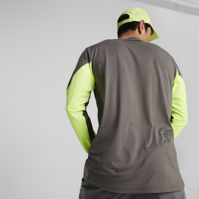 Puma På Tilbud Castlerock-lime Squeeze Skyspunnet Langermet Løpe-t-skjorte Menn