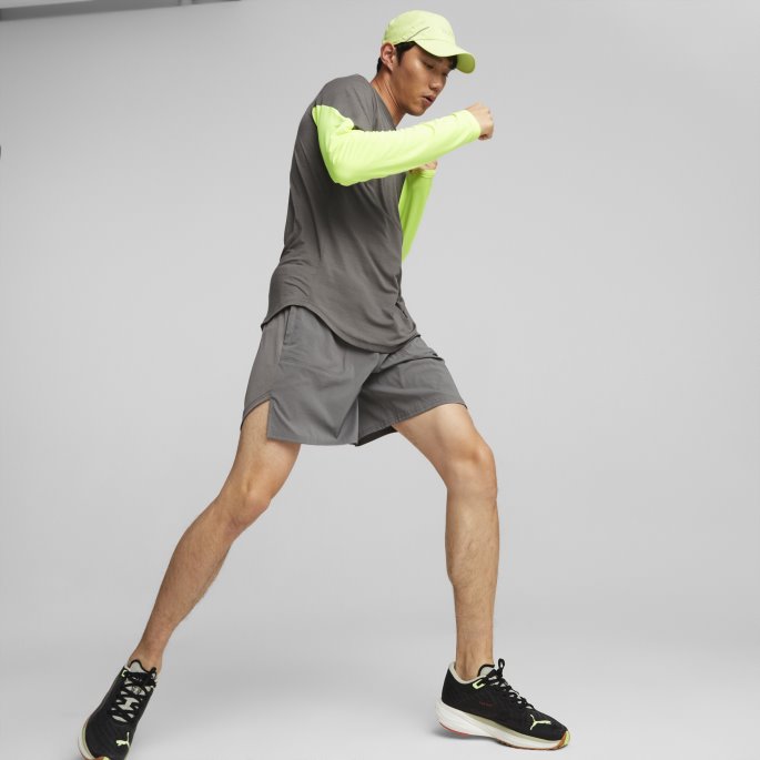 Puma På Tilbud Castlerock-lime Squeeze Skyspunnet Langermet Løpeskjorte For Menn