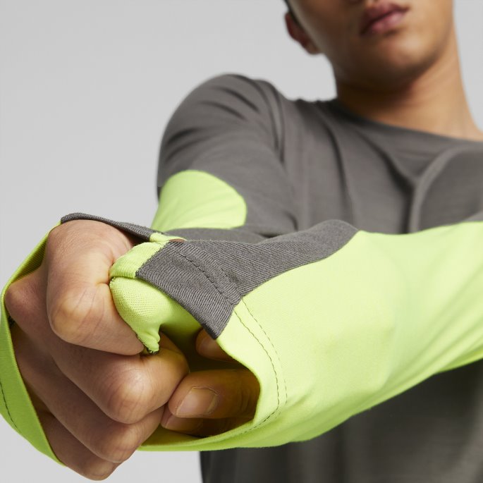 Puma På Tilbud Castlerock-lime Squeeze Skyspunnet Langermet Løpeskjorte For Menn
