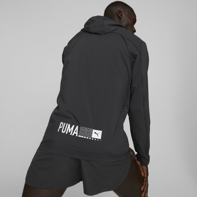 Puma På Tilbud Plcd Hette Løpejakke For Menn Svart