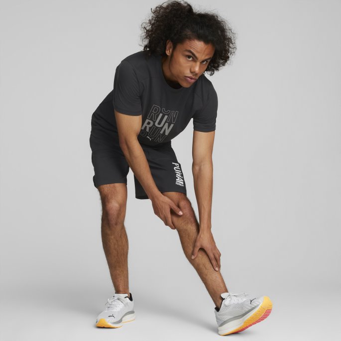 Puma På Tilbud Ytelse Logo Kortermet Løpeskjorte Herre Svart