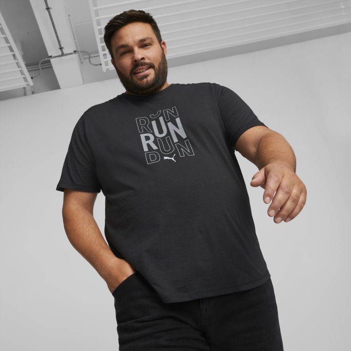 Puma På Tilbud Ytelse Logo Kortermet Løpeskjorte Herre Svart