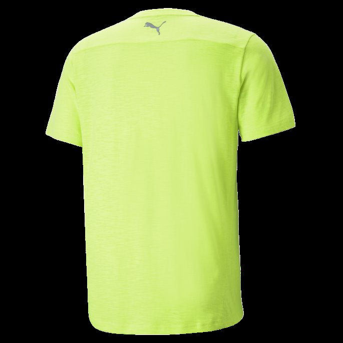 Puma På Salg Ytelse Logo Kortermet Løpe-t-skjorte Herre Lime Squeeze