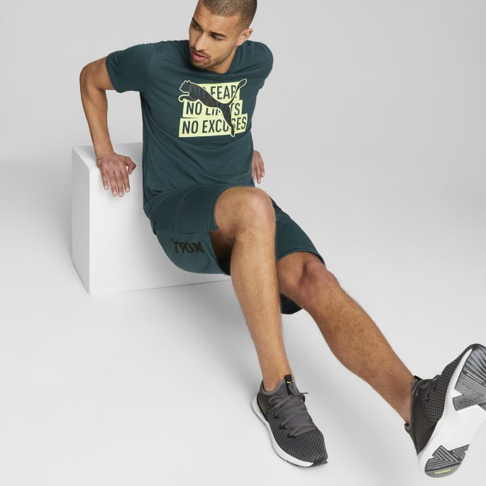 Ytelse Slagord Katt Trening Tee Menn Varsity Green Puma På Salg