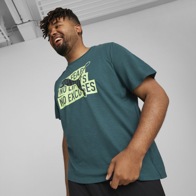 Ytelse Slagord Katt Trening Tee Menn Varsity Green Puma På Salg