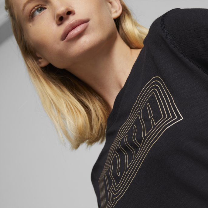 Svart Logo Fyll Treningsskjorte For Kvinner Puma På Salg