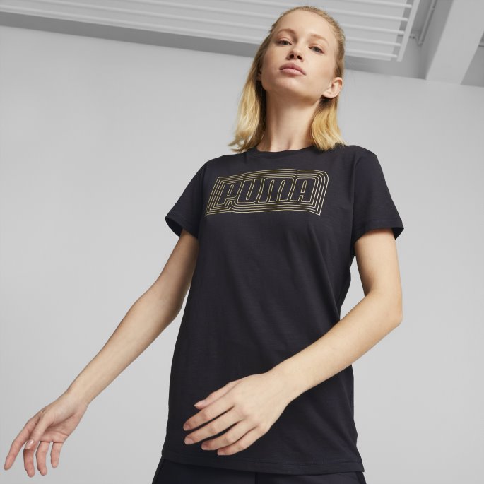 Svart Logo Fyll Treningsskjorte For Kvinner Puma På Salg