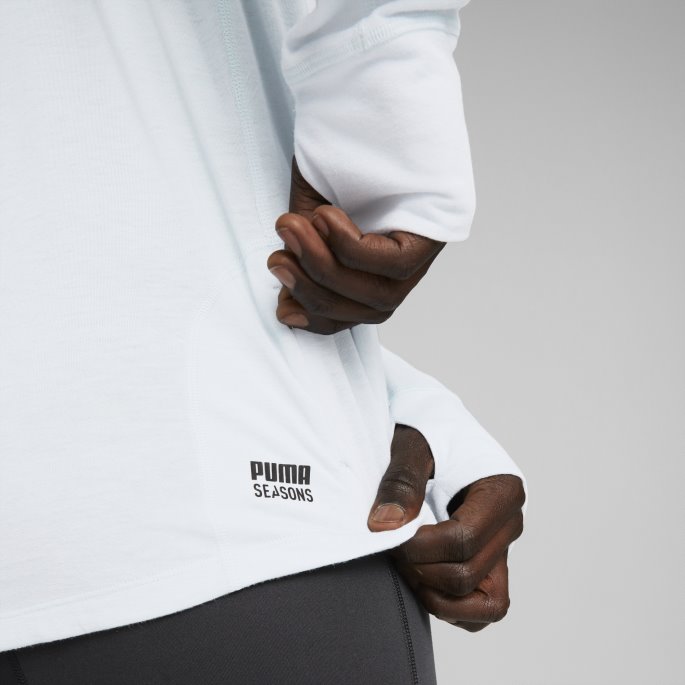Platinagrå Puma På Tilbud Sesonger Ull Langermet Løpeskjorte For Menn