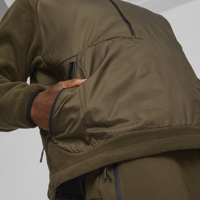 Puma På Tilbud Sesonger Herre Fleece Løpegenser Dyp Oliven