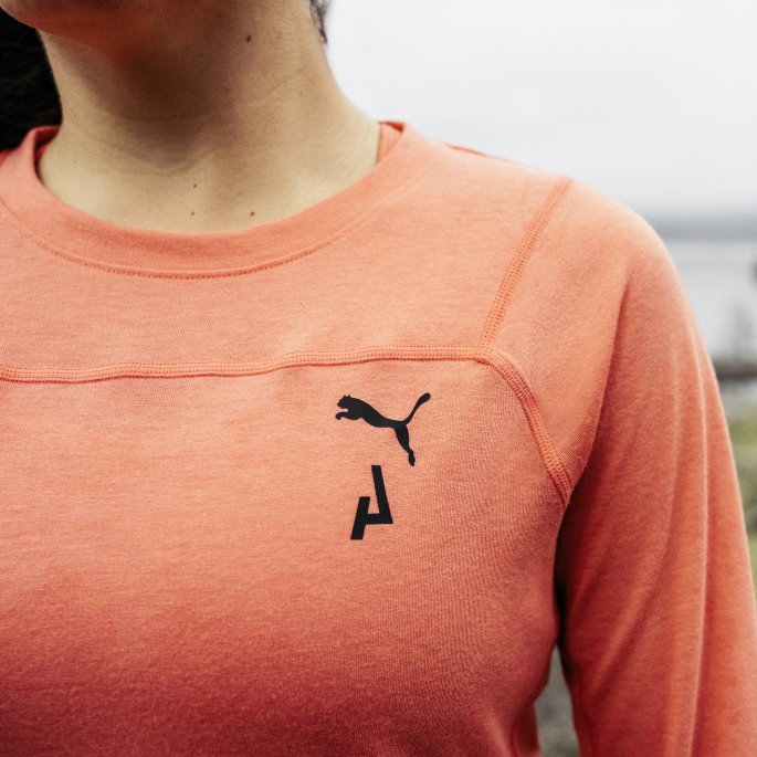 Laksesesongene Ull Langermet Løpeskjorte Kvinner Puma På Tilbud
