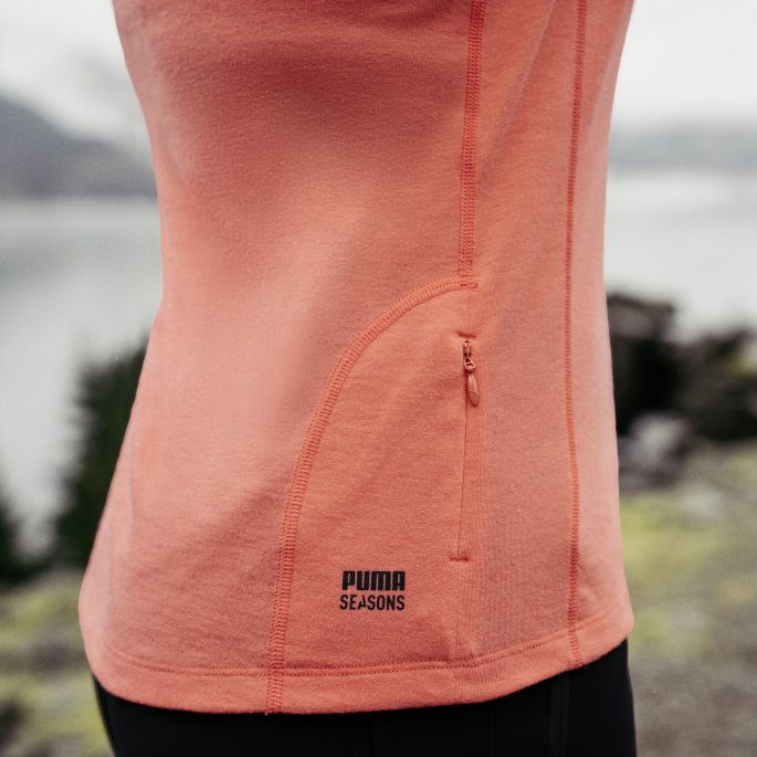 Laksesesongene Ull Langermet Løpeskjorte Kvinner Puma På Tilbud