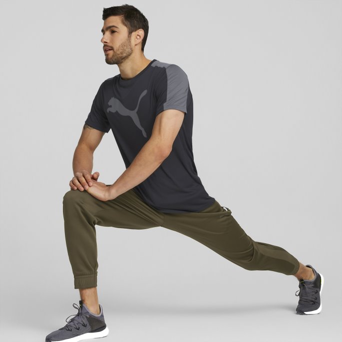 Puma På Tilbud Passform Logo Herre Treningsskjorte Svart