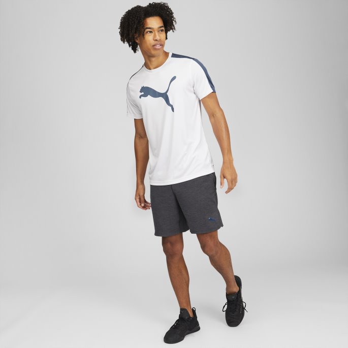 Puma På Tilbud Passform Logo Herre Treningsskjorte Hvit