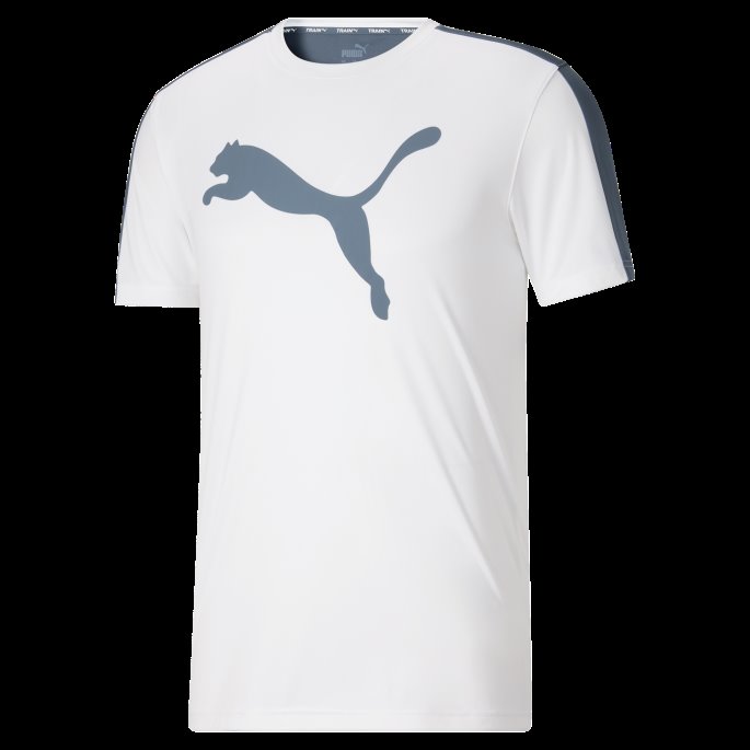Puma På Tilbud Passform Logo Herre Treningsskjorte Hvit