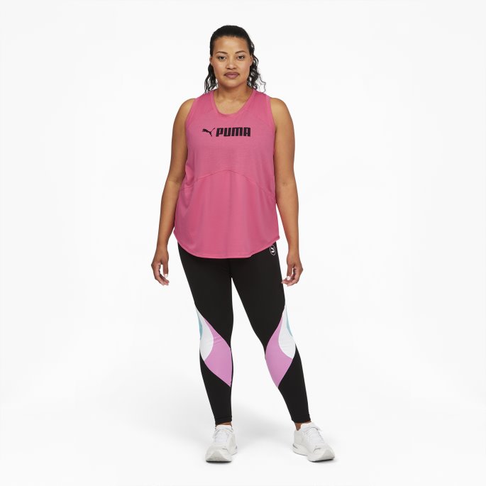 Puma På Tilbud Passform Logo Treningsgenser For Kvinner Pl Solnedgang Rosa