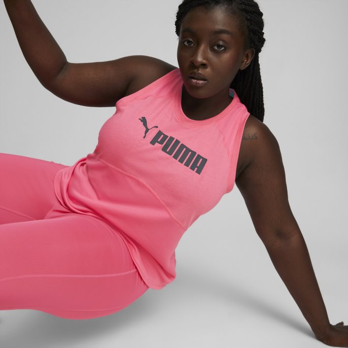 Puma På Tilbud Passform Logo Treningsgenser For Kvinner Pl Solnedgang Rosa