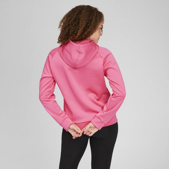 Puma På Tilbud Fit Tech Knit Dame Trening Hettegenser Solnedgang Rosa-svart