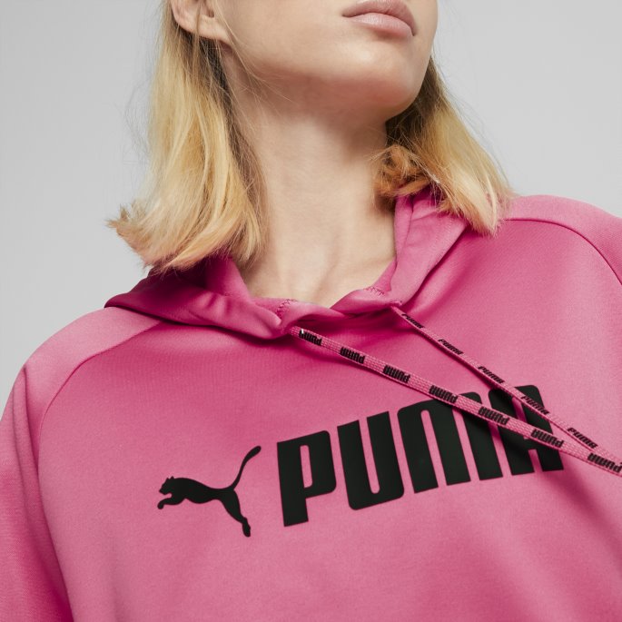 Puma På Tilbud Fit Tech Knit Dame Trening Hettegenser Solnedgang Rosa-svart