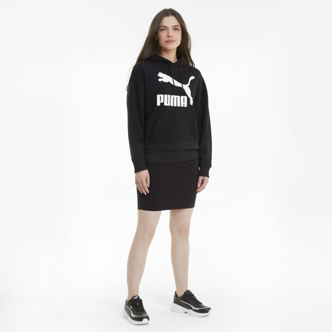 Classics Logo Hettegenser For Kvinner Svart Puma På Salg