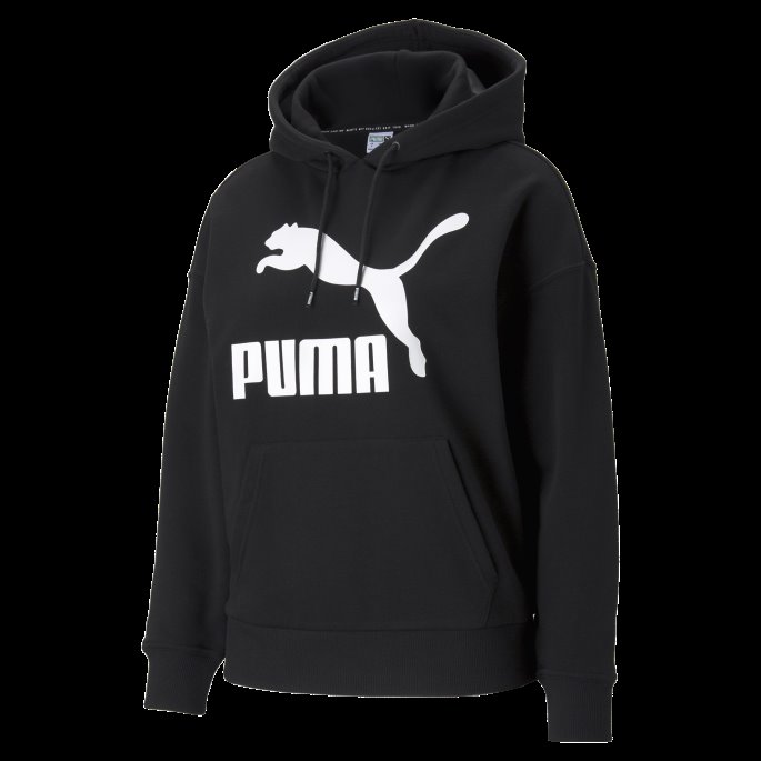 Classics Logo Hettegenser For Kvinner Svart Puma På Salg