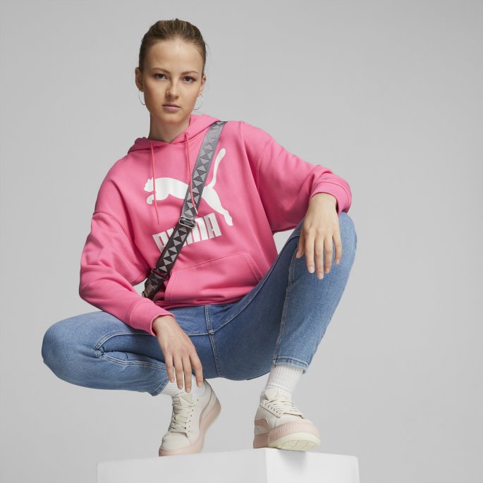 Solnedgang Rosa Puma På Salg Classics Logo Hettegenser For Kvinner