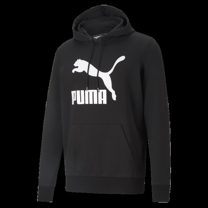 Svart Puma På Tilbud Classics Hettegenser Med Logo For Menn