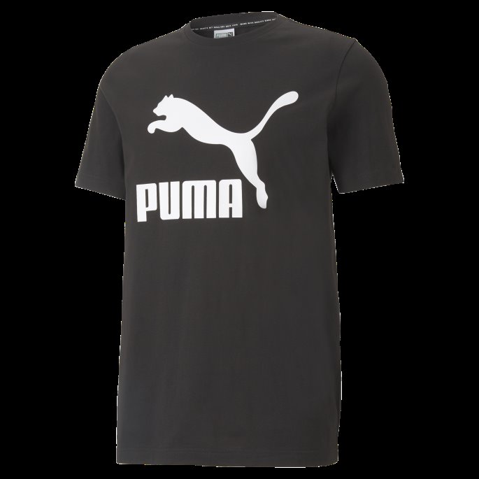 Svart Puma På Tilbud Klassiske Herre-logo-t-skjorte