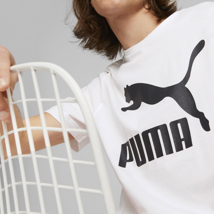Puma På Tilbud Classics Herre Logo T-skjorte Hvit