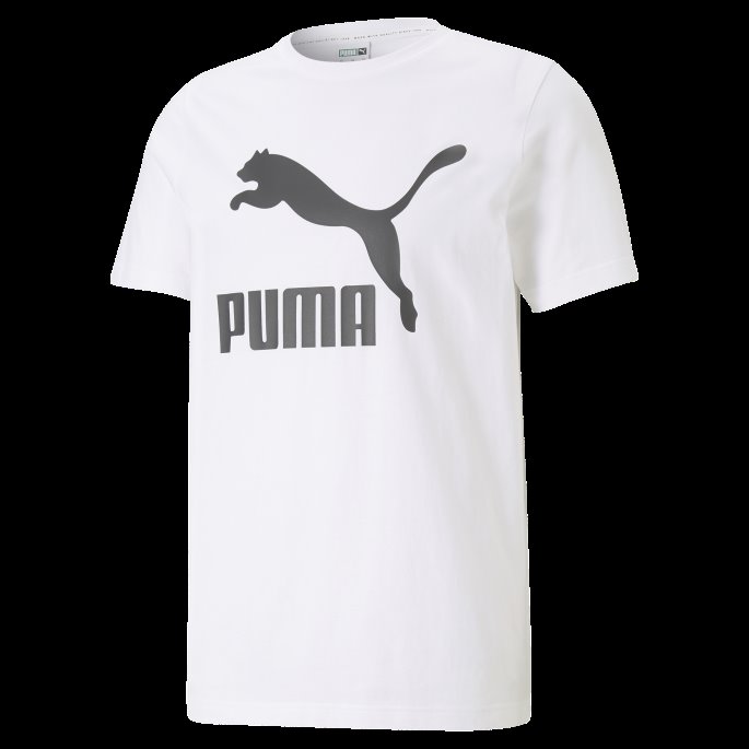 Puma På Tilbud Classics Herre Logo T-skjorte Hvit