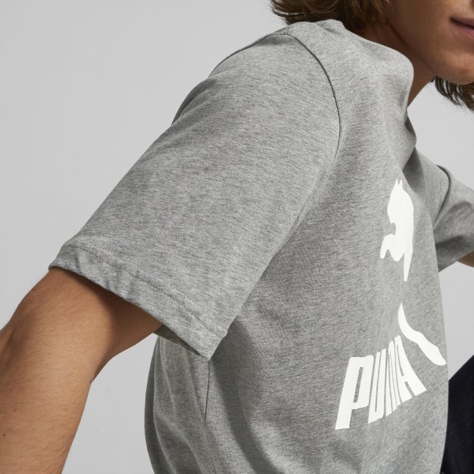 Puma På Tilbud Classics Logo T-skjorte For Menn Mellomgrå Lyng