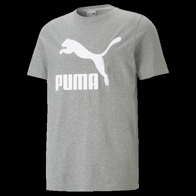 Puma På Tilbud Classics Logo T-skjorte For Menn Mellomgrå Lyng