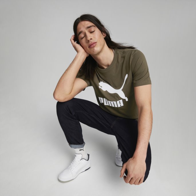 Dyp Oliven Puma På Salg Classics Logo-t-skjorte For Menn