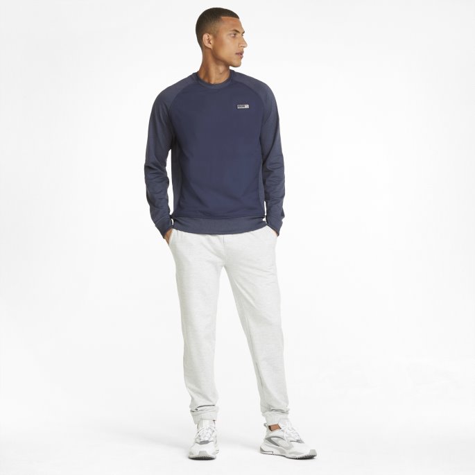 Puma På Tilbud Egw Cloudspun Pm Rund Hals Herre Golf Genser Marine Blazer Lyng