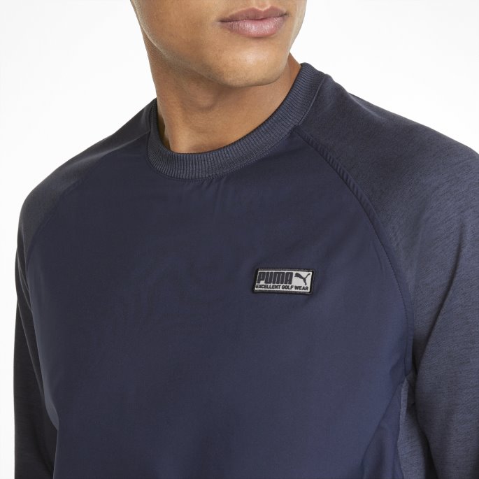 Puma På Tilbud Egw Cloudspun Pm Rund Hals Herre Golf Genser Marine Blazer Lyng