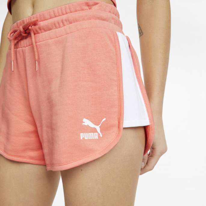 Puma På Tilbud Ferskenrosa Ikoniske T7 Shorts For Kvinner