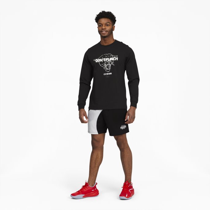 Svart Puma På Salg Flare Basketballshorts For Menn
