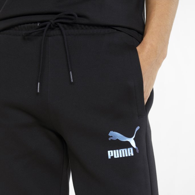 Svart-iriserende Puma På Tilbud Ikoniske T7 Dobbelstrikkede Treningsbukser For Menn