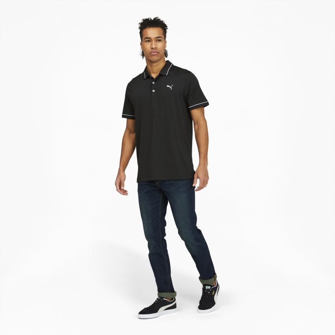 Puma På Tilbud Svart Lynghøy Skyspunnet Monarch Golfpoloskjorte For Menn