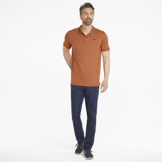 Puma På Tilbud Varm Kastanje-marine Blazer Skyspunnet Monarch Golf Poloskjorte For Menn