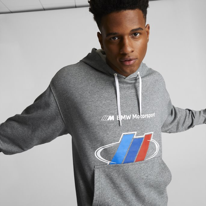Bmw M Motorsport Street Hettegenser For Menn Mellomgrå Heather Puma På Tilbud