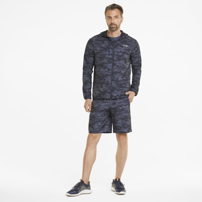 Puma På Tilbud Marine Blazer-camo Egw Golfjakke For Menn Med Hette