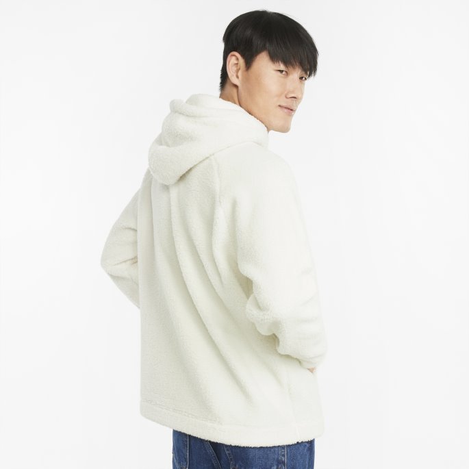 Puma På Tilbud Ivory Glow Classics Sherpa Hettegenser For Menn