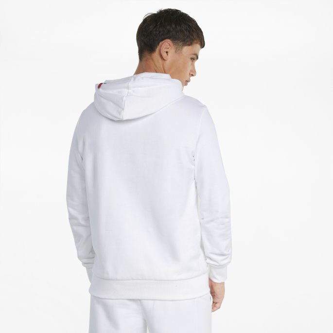 Puma På Salg Som Grafisk Fransk Frotté Hettegenser For Menn Hvit