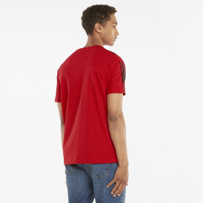 Scuderia Ferrari Race T7 Herre Tee Puma På Tilbud Rosso Corsa