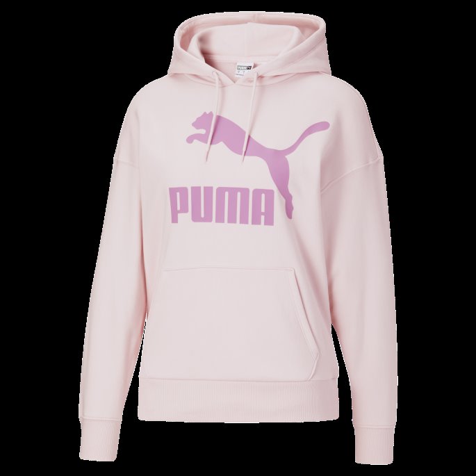Puma På Tilbud Classics Logo Hettegenser For Kvinner Kritt Rosa
