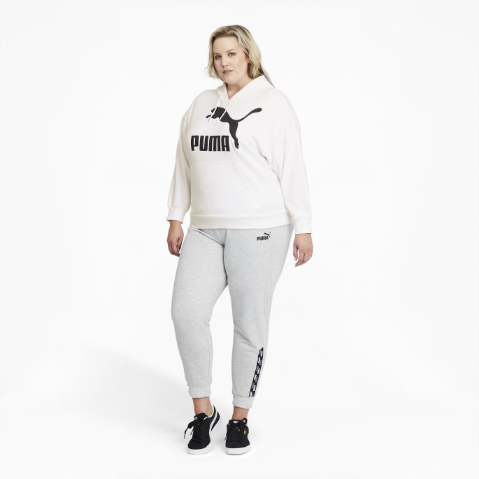 Classics Logo Hettegenser For Kvinner Pl Hvit-svart Puma På Salg