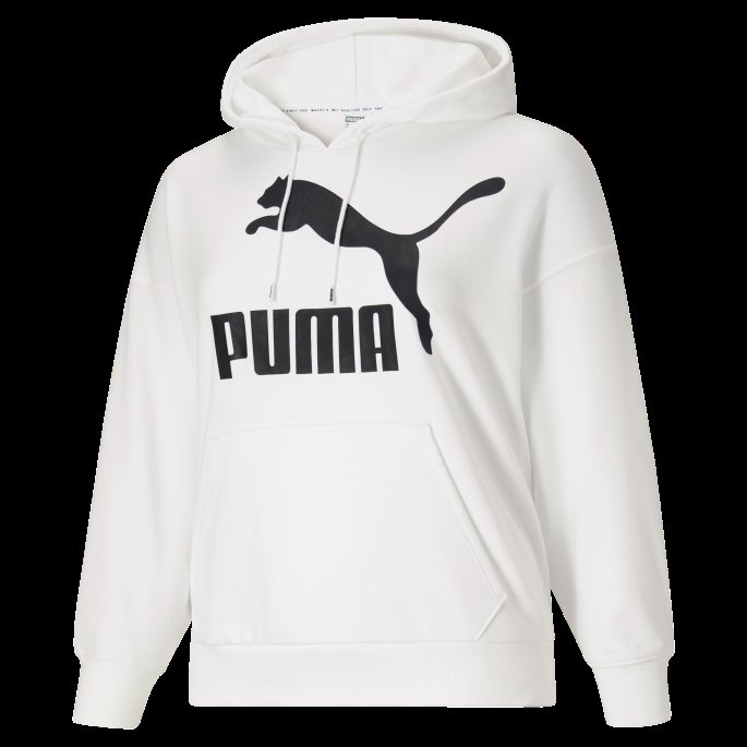 Classics Logo Hettegenser For Kvinner Pl Hvit-svart Puma På Salg