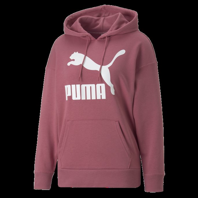 Puma På Tilbud Klassikere Damelogo Hettegenser Støvete Orkidé