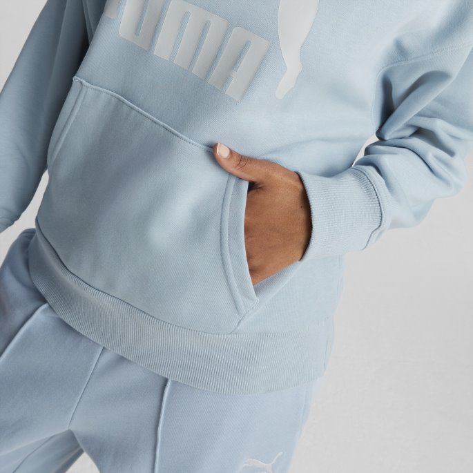 Puma På Tilbud Blue Wash Classics Hettegenser Med Logo For Damer